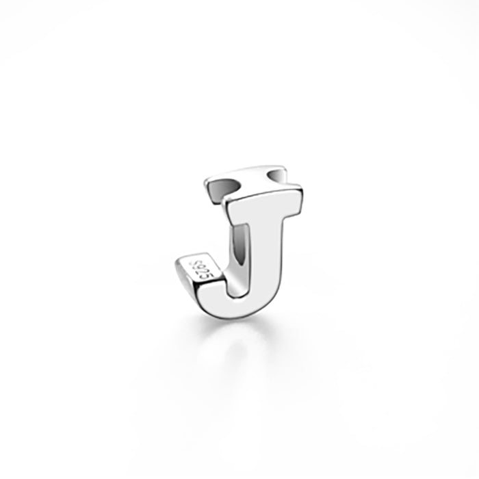 Mini Sterling Silver Block Letter Charms with 18 inch Snake Chain