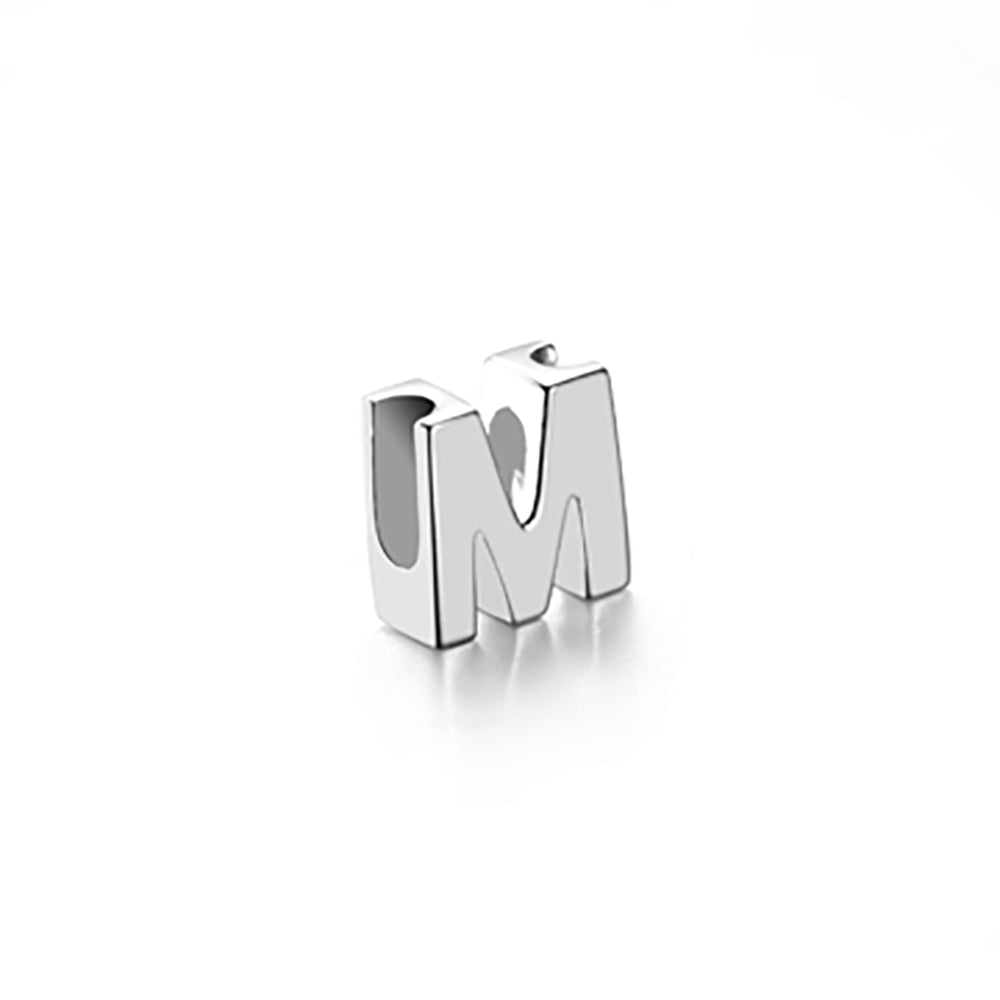 Mini Sterling Silver Block Letter Charms with 18 inch Snake Chain