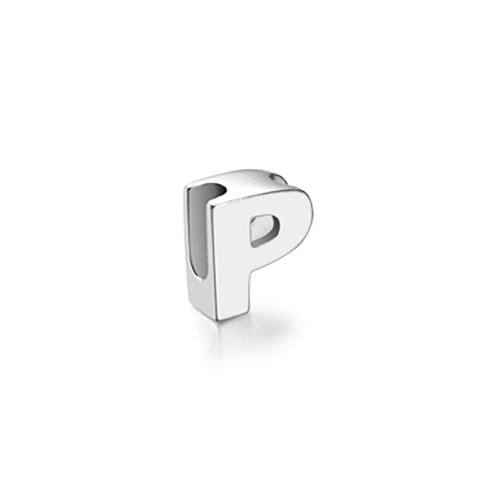 Mini Sterling Silver Block Letter Charms with 18 inch Snake Chain