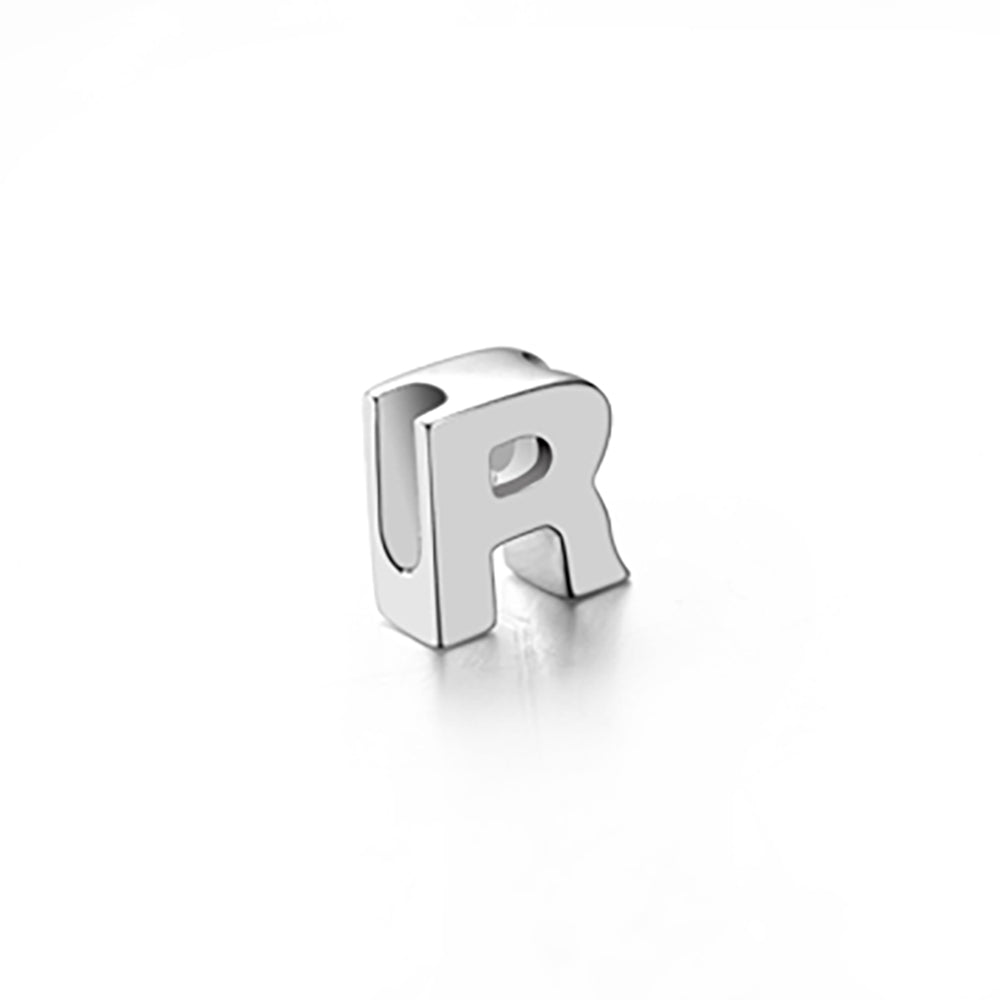 Mini Sterling Silver Block Letter Charms with 18 inch Snake Chain