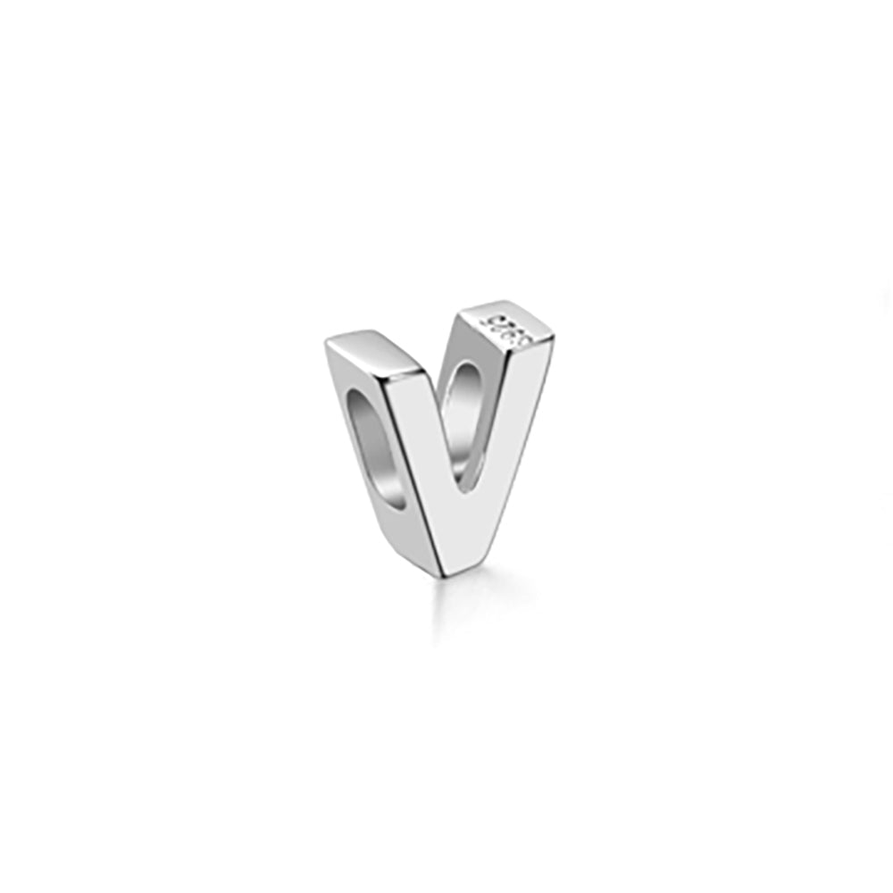 Mini Sterling Silver Block Letter Charms with 18 inch Snake Chain