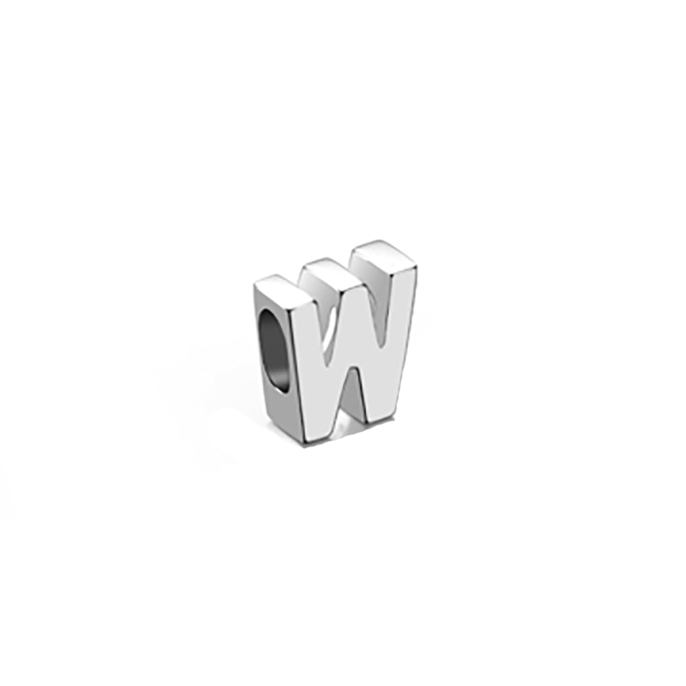 Mini Sterling Silver Block Letter Charms with 18 inch Snake Chain