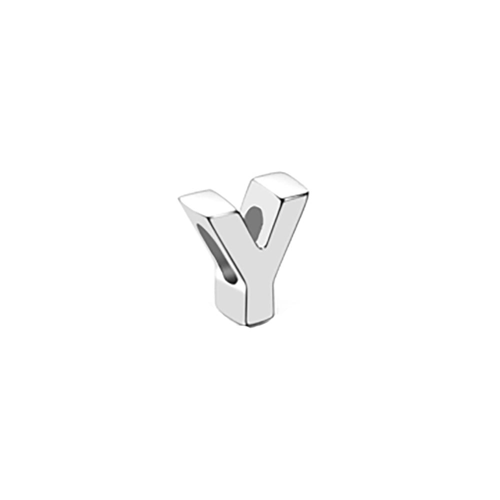 Mini Sterling Silver Block Letter Charms with 18 inch Snake Chain