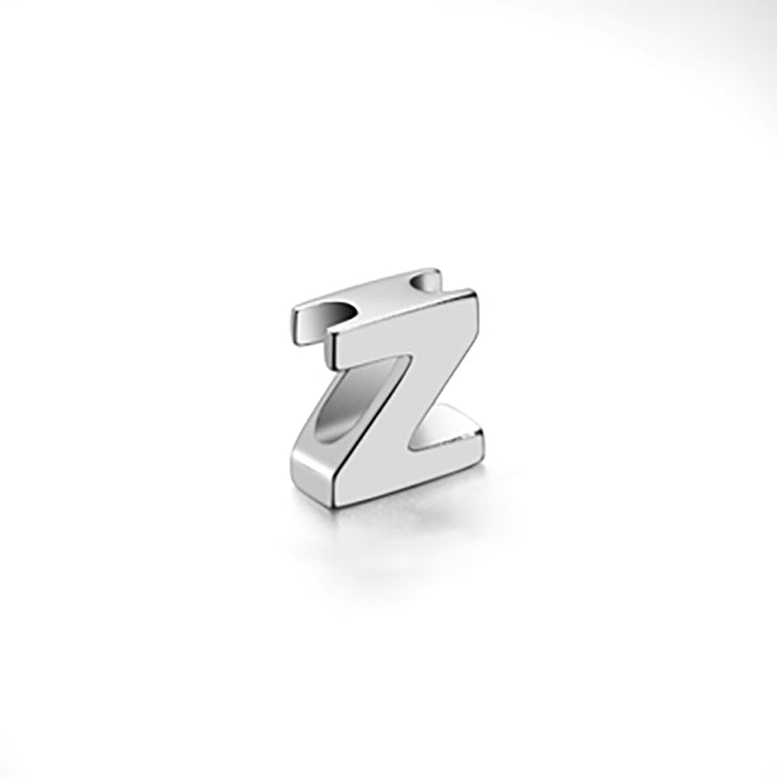 Mini Sterling Silver Block Letter Charms with 18 inch Snake Chain