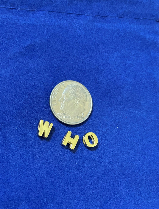 Mini Sterling Silver Block Letter Charms with 18 inch Snake Chain