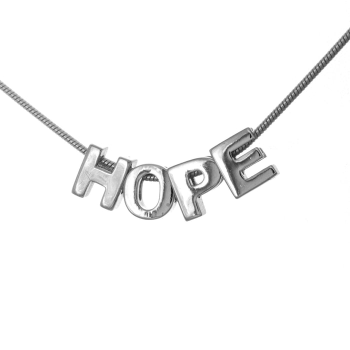 Mini Sterling Silver Block Letter Charms with 18 inch Snake Chain