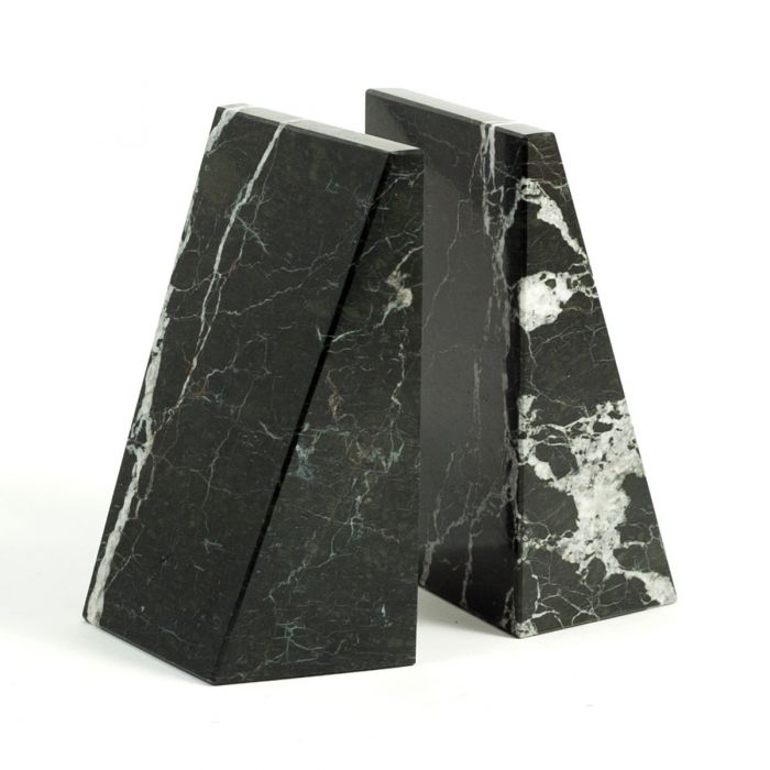 Occasion Gallery Black Zebra Marble Color Black "Zebra" Marble Wedge Bookends. 4 L x 2.5 W x 6 H in.