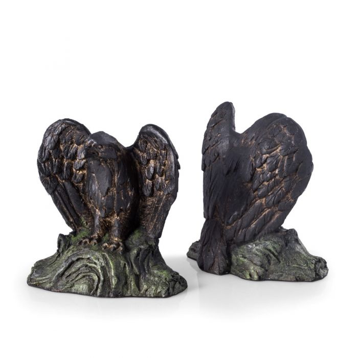 Occasion Gallery Resin Cast Eagle Bookends with Antique Gold and Patina Finish