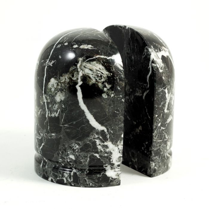 Occasion Gallery Black Zebra Marble Color Black "Zebra" Marble Dome Bookends. 4.75 L x 2.5 W x 6 H in.