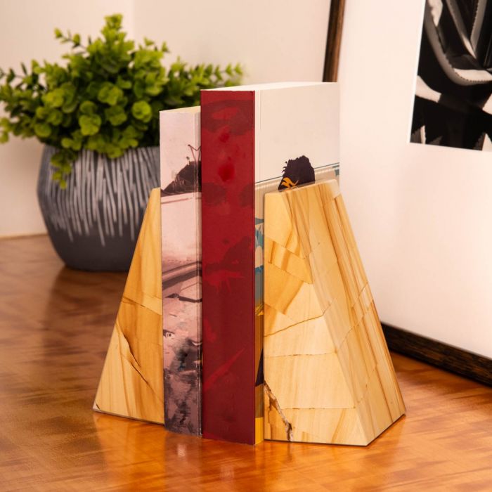 Occasion Gallery FRASER MARBLE BOOKENDS, SAND Natural Marble Color "Natural" Marble Wedge Bookends. 4 L x 2.5 W x 6 H in.