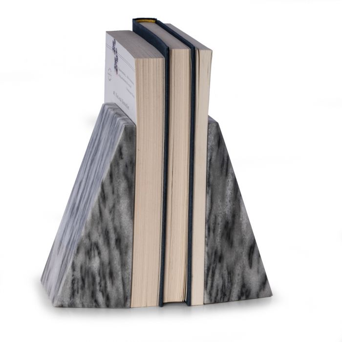Occasion Gallery Grey  Color Carrera grey solid marble wedge bookends  4 L x 2.5 W x 6 H in.