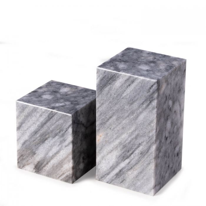 Occasion Gallery Hathaway Grey Marble Cube Design Bookends 3.5 L x 3.5 W x 6.5 H in.