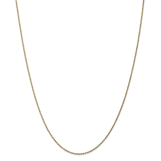 Million Charms 14k Yellow Gold, Necklace Chain, 1.15mm Machine-made Rope Chain, Chain Length: 16 inches