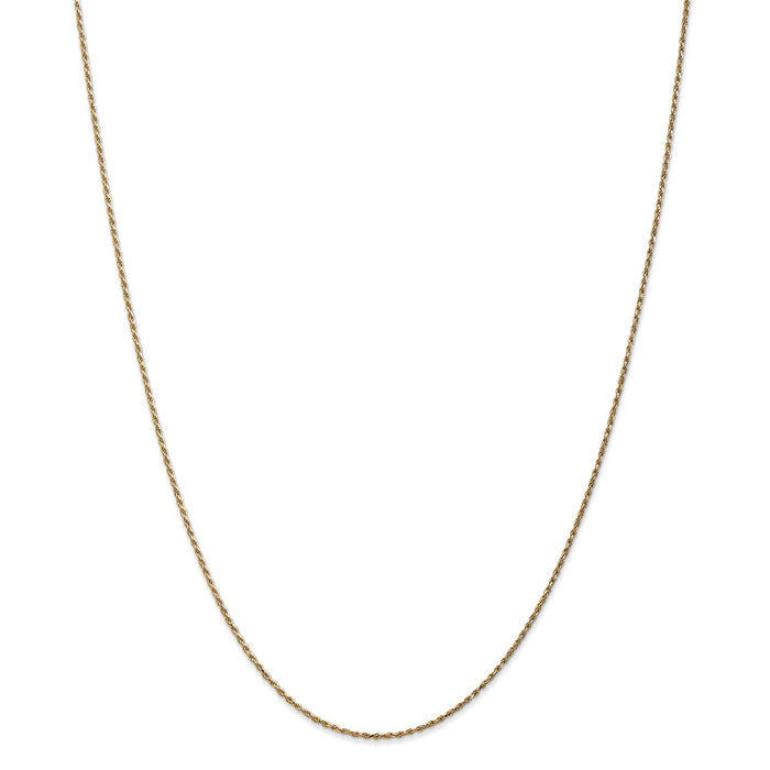 Million Charms 14k Yellow Gold, Necklace Chain, 1.15mm Machine-made Rope Chain, Chain Length: 16 inches