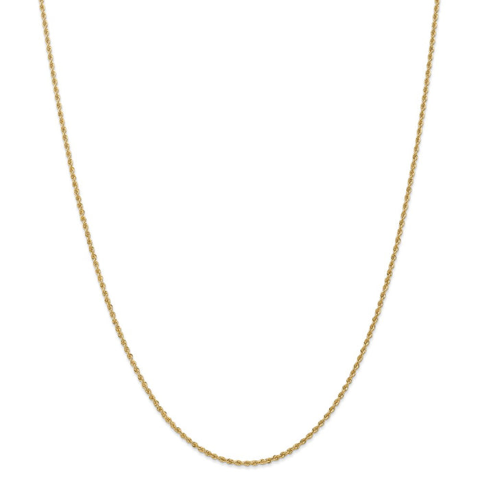 Million Charms 14k Yellow Gold, Necklace Chain, 1.50mm Regular Rope Chain, Chain Length: 28 inches