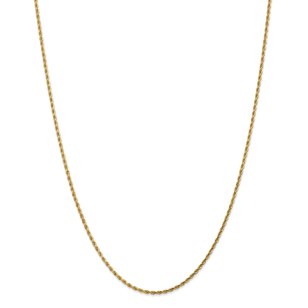 Million Charms 14k Yellow Gold, Necklace Chain, 1.75mm Diamond-Cut Rope with Lobster Clasp Chain, Chain Length: 36 inches