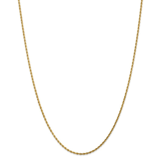 Million Charms 14k Yellow Gold, Necklace Chain, 1.75mm Diamond-Cut Rope with Lobster Clasp Chain, Chain Length: 36 inches