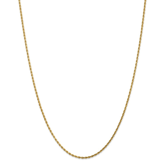 Million Charms 14k Yellow Gold, Necklace Chain, 1.75mm Diamond-Cut Rope with Lobster Clasp Chain, Chain Length: 26 inches