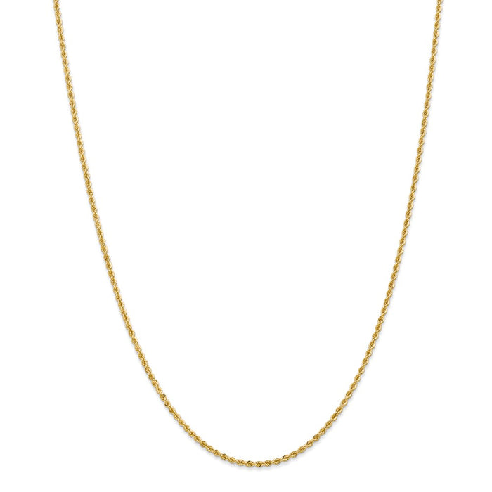 Million Charms 14k Yellow Gold, Necklace Chain, 2mm Regular Rope Chain, Chain Length: 26 inches