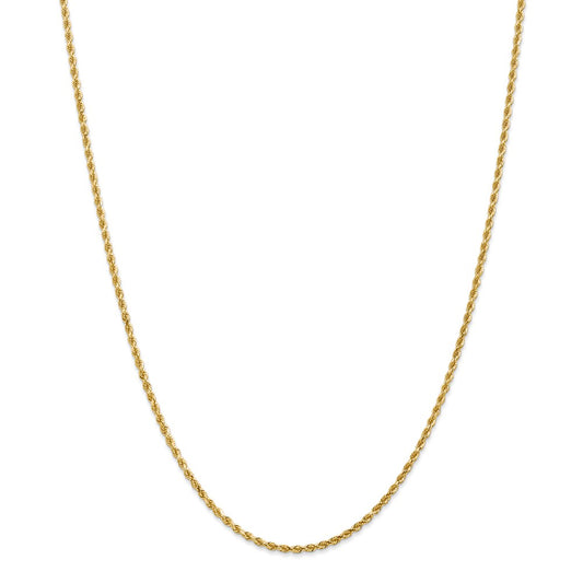 Million Charms 14k Yellow Gold, Necklace Chain, 2mm Diamond-Cut Rope with Lobster Clasp Chain, Chain Length: 26 inches