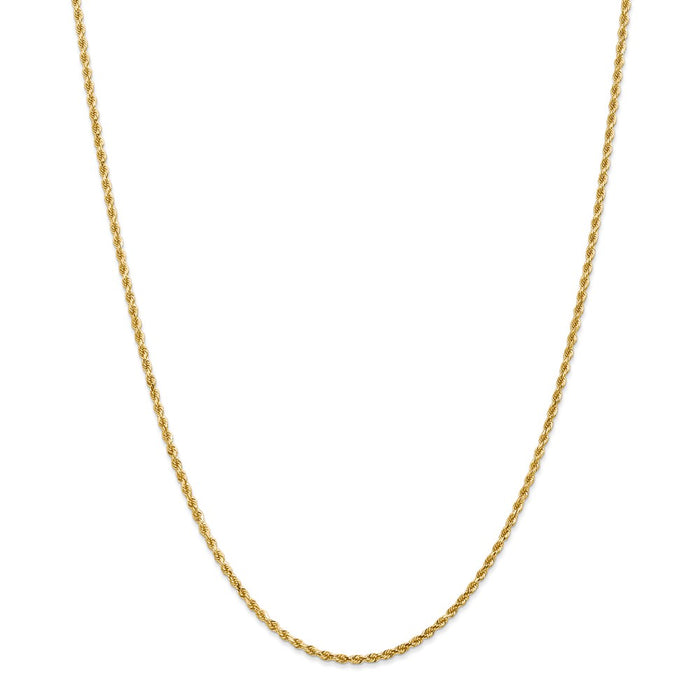 Million Charms 14k Yellow Gold, Necklace Chain, 2mm Diamond-Cut Rope with Lobster Clasp Chain, Chain Length: 26 inches