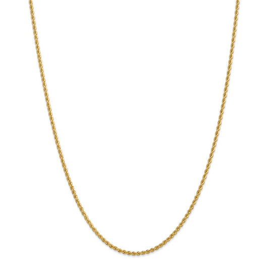 Million Charms 14k Yellow Gold, Necklace Chain, 2.25mm Regular Rope Chain, Chain Length: 26 inches