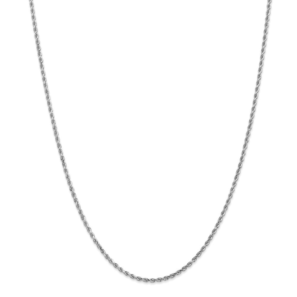 Million Charms 14k White Gold, Necklace Chain, 2mm Diamond-Cut Rope Chain, Chain Length: 26 inches