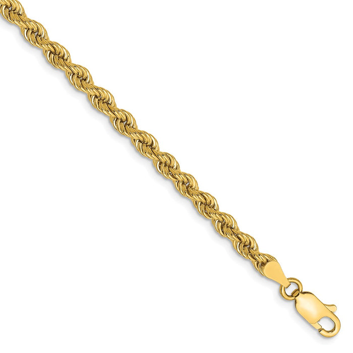 Million Charms 14k Yellow Gold 3.65mm Regular Rope Chain, Chain Length: 8 inches
