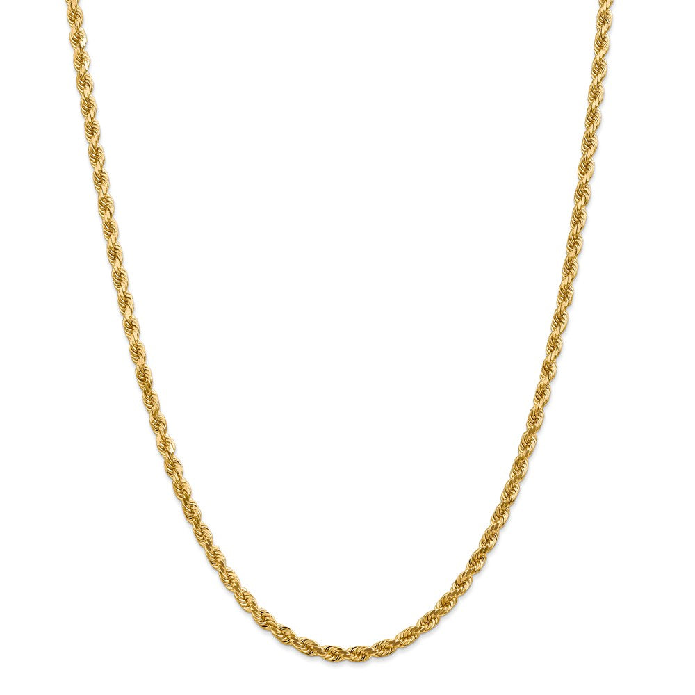 Million Charms 14k Yellow Gold, Necklace Chain, 4mm Diamond-Cut Rope with Lobster Clasp Chain, Chain Length: 28 inches