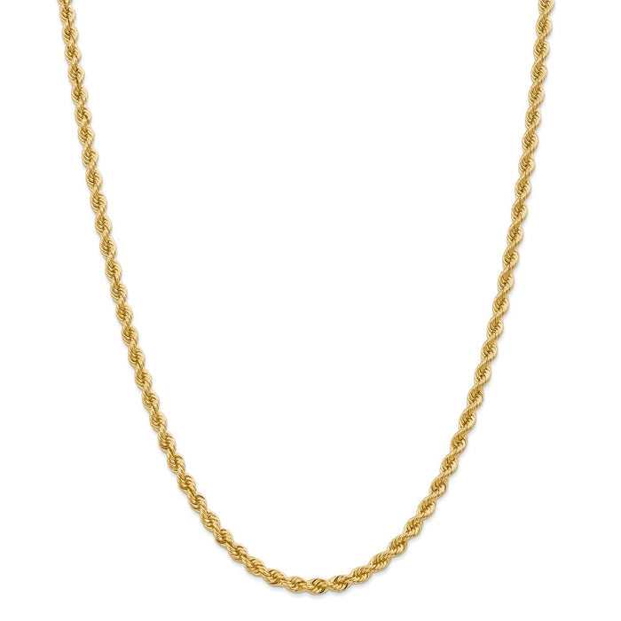 Million Charms 14k Yellow Gold, Necklace Chain, 4mm Regular Rope Chain, Chain Length: 26 inches
