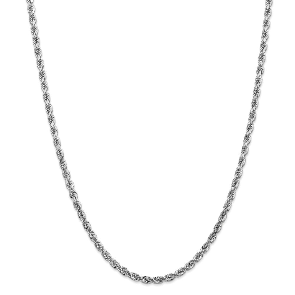 Million Charms 14k White Gold, Necklace Chain, 4mm Diamond-Cut Rope Chain, Chain Length: 26 inches
