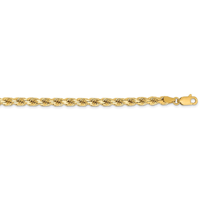 Million Charms 14k Yellow Gold, Necklace Chain, 4.25mm Diamond Cut Rope Chain, Chain Length: 28 inches
