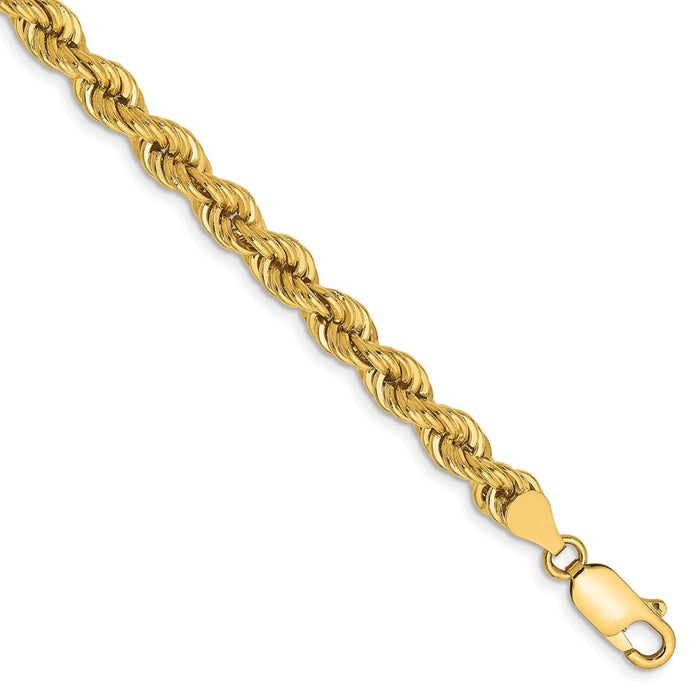 Million Charms 14k Yellow Gold 5mm Regular Rope Chain, Chain Length: 9 inches