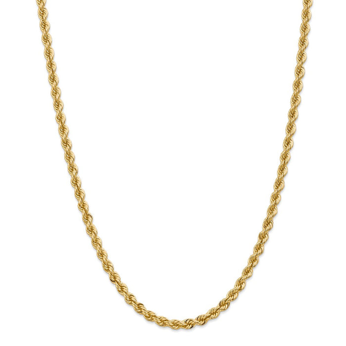 Million Charms 14k Yellow Gold, Necklace Chain, 5mm Regular Rope Chain, Chain Length: 28 inches