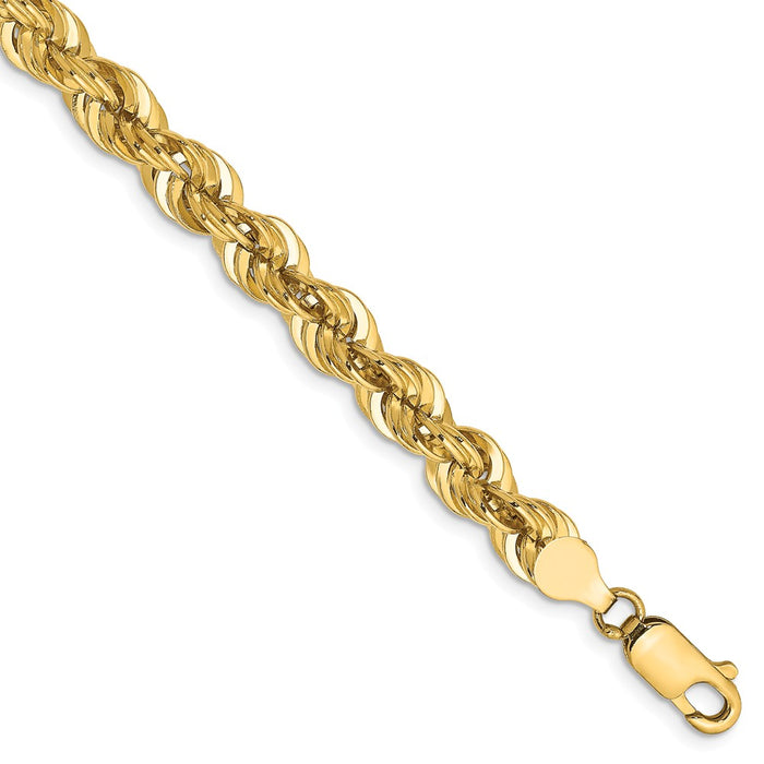 Million Charms 14k Yellow Gold 6mm Regular Rope Chain, Chain Length: 8 inches