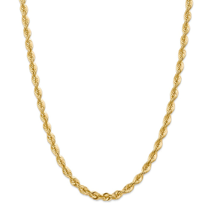 Million Charms 14k Yellow Gold, Necklace Chain, 6mm Regular Rope Chain, Chain Length: 28 inches