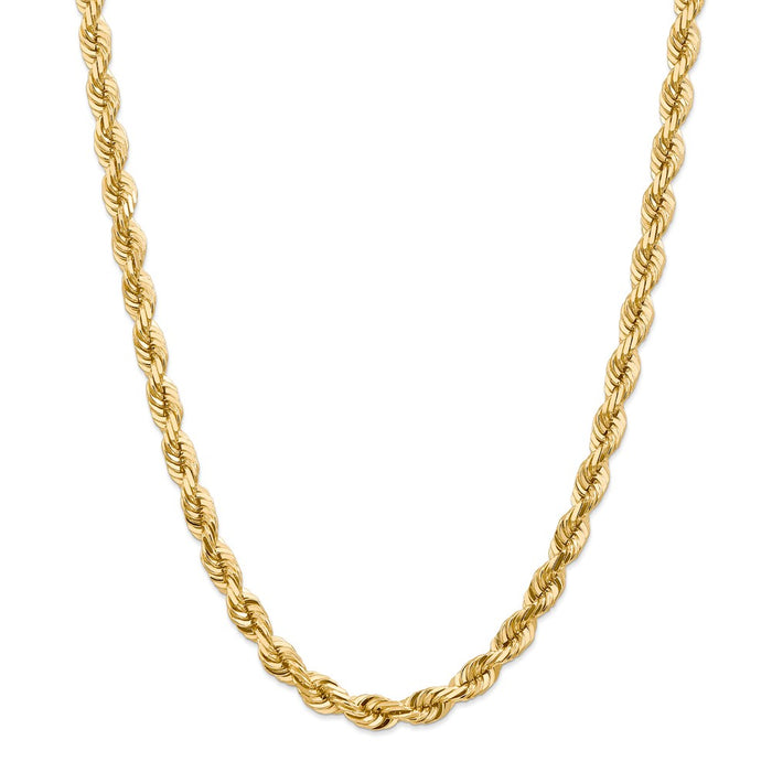 Million Charms 14k Yellow Gold, Necklace Chain, 7mm Diamond-Cut Rope Chain, Chain Length: 20 inches