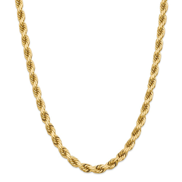 Million Charms 14k Yellow Gold, Necklace Chain, 8mm Diamond-Cut Rope Chain, Chain Length: 24 inches