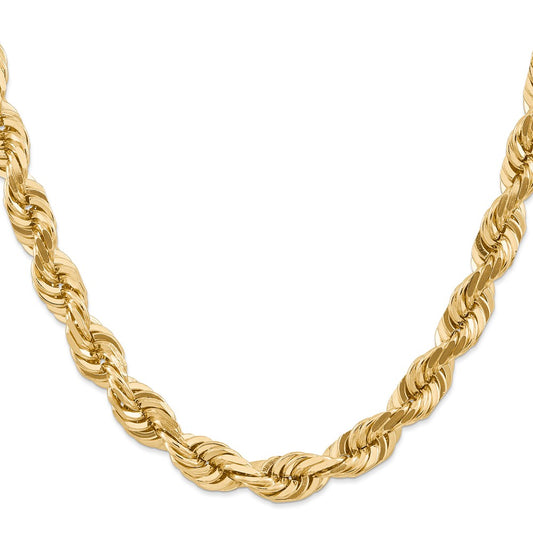 Million Charms 14k Yellow Gold, Necklace Chain, 10mm Diamond-Cut Rope Chain, Chain Length: 22 inches