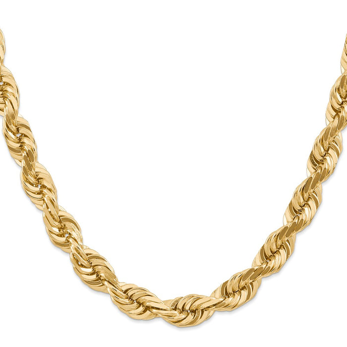 Million Charms 14k Yellow Gold, Necklace Chain, 10mm Diamond-Cut Rope Chain, Chain Length: 20 inches