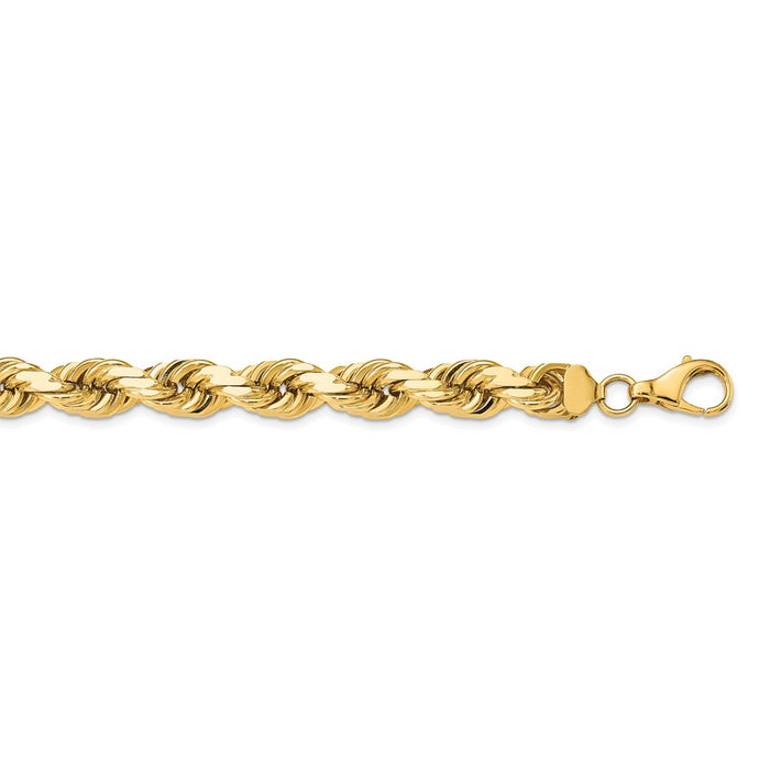 Million Charms 14k Yellow Gold, Necklace Chain, 12mm Diamond-Cut Rope, Chain Length: 24 inches