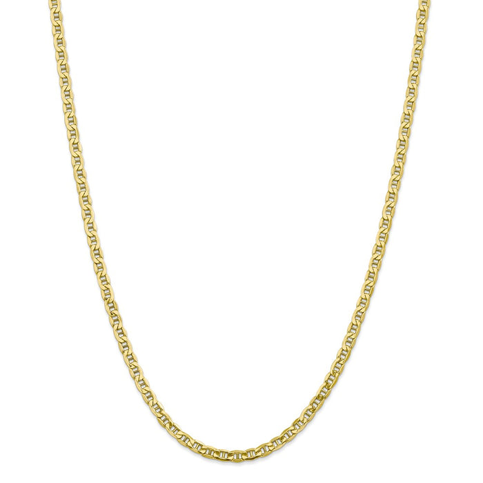 Million Charms 10k Yellow Gold, Necklace Chain, 4.1mm Semi-Solid Anchor Chain, Chain Length: 24 inches