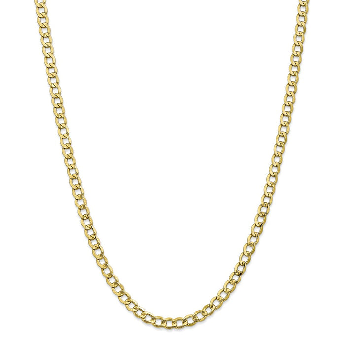 Million Charms 10k Yellow Gold, Necklace Chain, 5.25mm Semi-Solid Curb Link Chain, Chain Length: 16 inches
