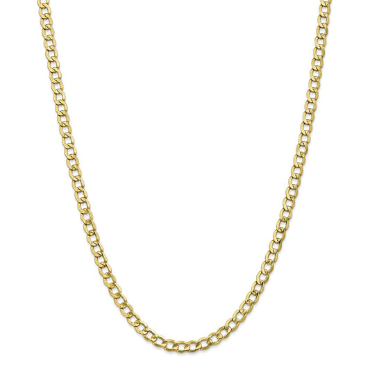 Million Charms 10k Yellow Gold, Necklace Chain, 5.25mm Semi-Solid Curb Link Chain, Chain Length: 22 inches