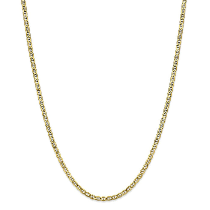 Million Charms 10k Yellow Gold, Necklace Chain, 3.20mm Semi-Solid Anchor Chain, Chain Length: 16 inches