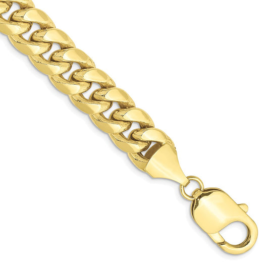 Million Charms 10k Yellow Gold 9.3mm Semi-Solid Miami Cuban Chain, Chain Length: 9 inches