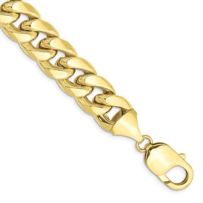 Million Charms 10k Yellow Gold 11mm Semi-Solid Miami Cuban Chain, Chain Length: 8 inches