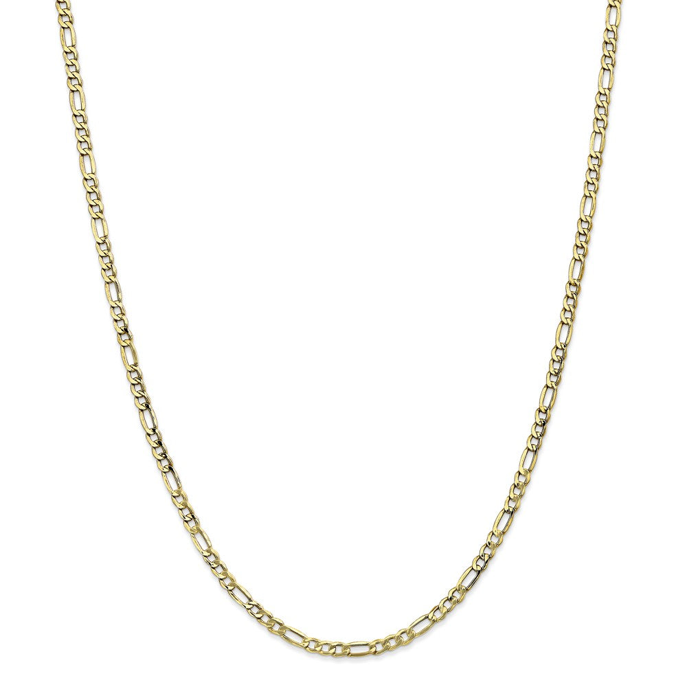 Million Charms 10k Yellow Gold, Necklace Chain, 3.5mm Semi-Solid Figaro Chain, Chain Length: 22 inches