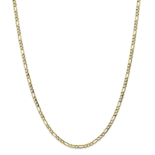 Million Charms 10k Yellow Gold, Necklace Chain, 3.5mm Semi-Solid Figaro Chain, Chain Length: 24 inches