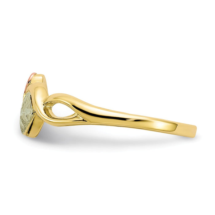 Black Hills Gold 10k Yellow Gold Tri-color Ring, Size: 6